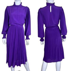 Etoile Isabel Marant Women Size L Purple Silk Yescott Midi Smock Dress Victorian